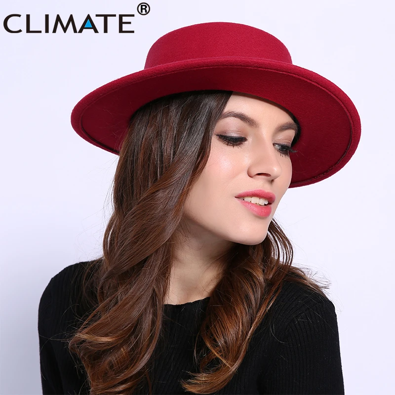 CLIMATE Women Jazz Fedora Hat Hats Fedora for Woman Cool Fedoras Cap New Fashion Jazz Cap Spring Polyester Woolen Cap Hat Fedora