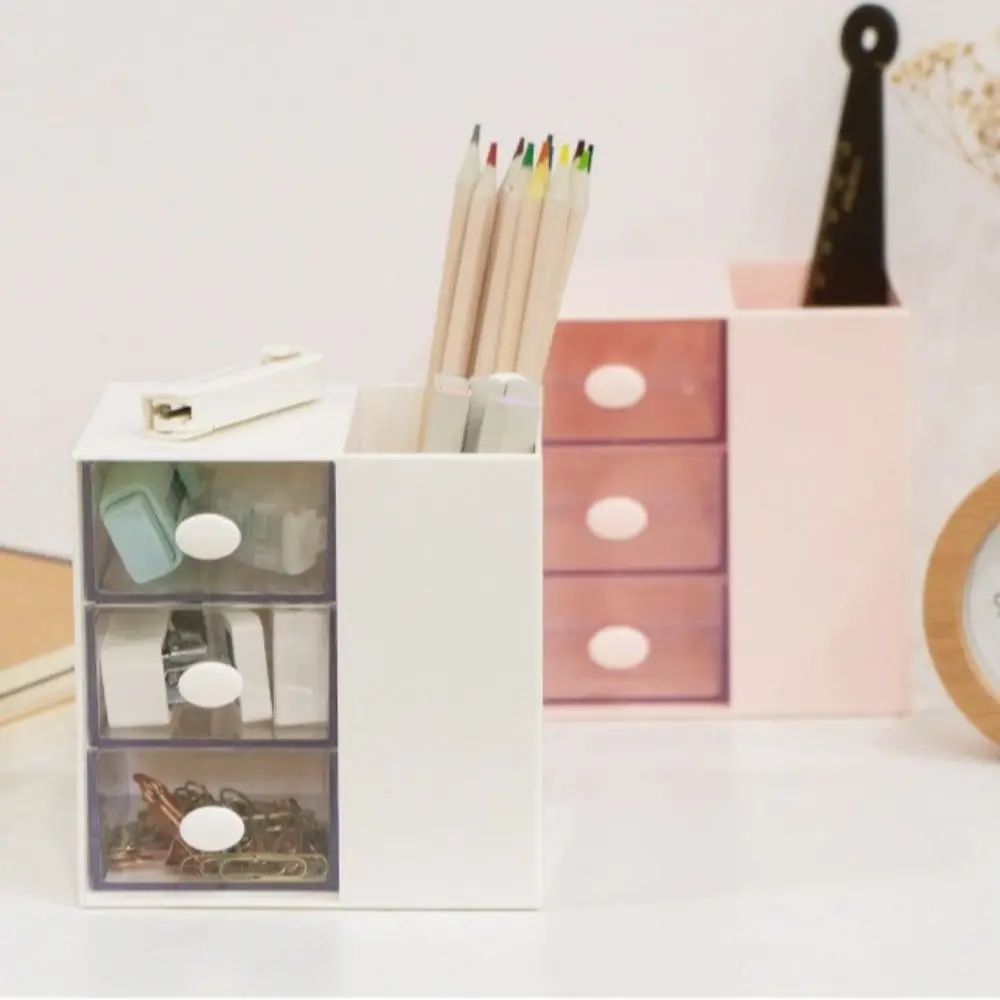 

Clear Drawer Student Stationery Storage Box Multi Functional Fashion Desktop Pen Holder Plastic Stackable Jewelry Organizer Box