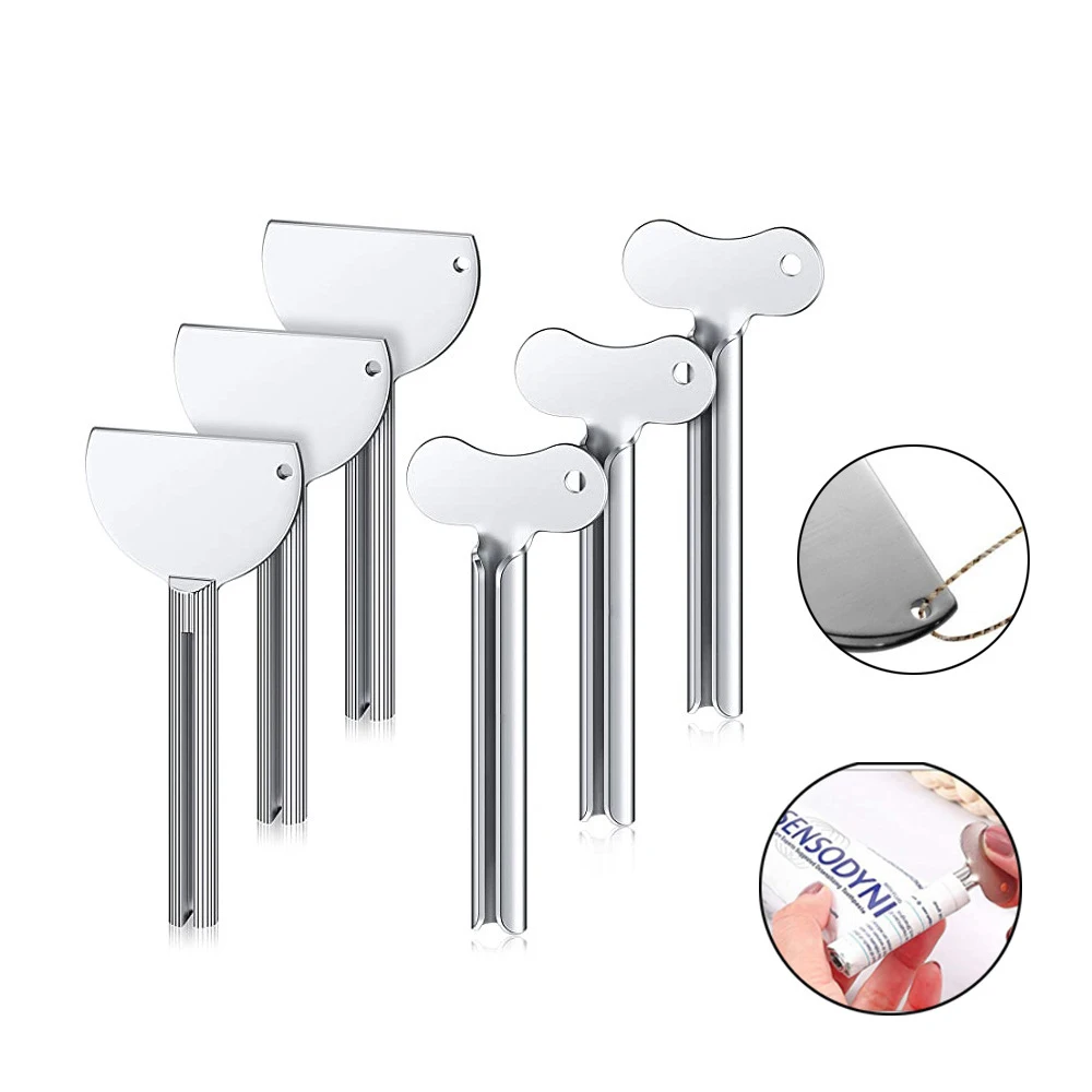 Portable Stainless Steel Toothpaste Squeezer & Hair Dye Dispenser Cleanser Squeezer, Bathroom Accessories, Half-Circle  Wringer