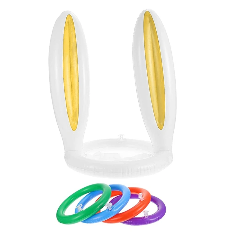 Easter Inflatable Bunny Game Ornament 1 Set PVC Material for Kids Birthday Party Gift