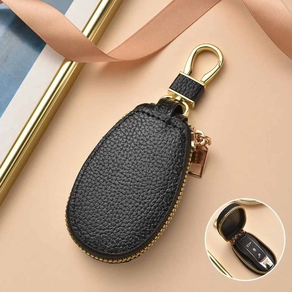 Luxury Car Key Bag Large Capacity Multifunctional Leather Key Case Organizer Protection Cover Mini Storage Bag Daily Use