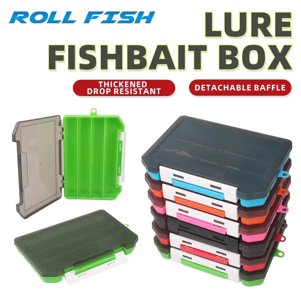 ROLLFISH กล่องตกปลากันน้ําเหยื่อล่อกล่องทนทาน Crush-Proof Fish Hook กล่องเก็บเครื่องมือตกปลาอุปกรณ์เสริม