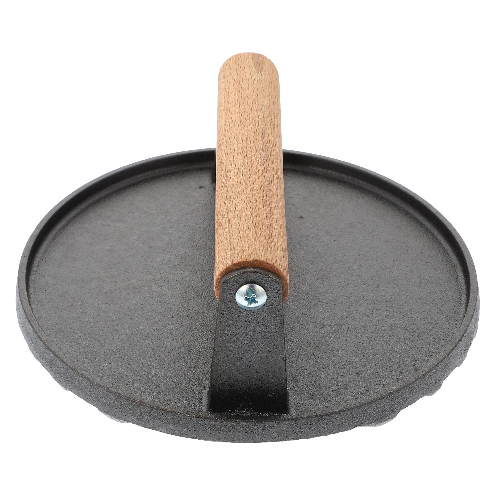 

Cast Iron Meat Press Board Steel Grill Tool Barbecue Press for Steak Hamburger Patty Maker Lightweight Wood Handle Eco-Friendly
