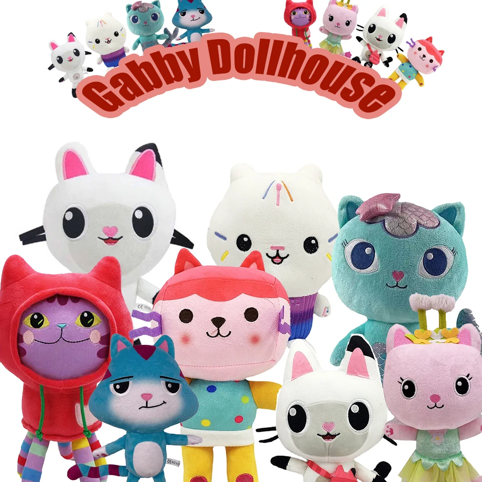 ** Casa de muñecas Gaby Popular, juguetes de peluche Mercat, relleno de dibujos animados, Animal, gato sonriente, coche, gato abrazando, muñeca Gaby Girl, nacimiento de los niños