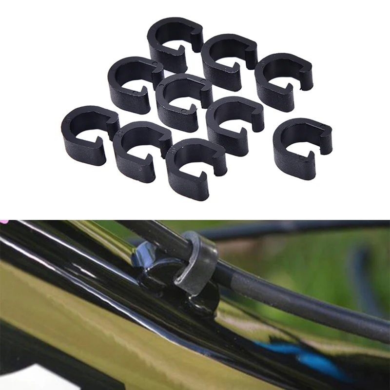 30pcs RISK RC105 Bike Bicycle Plastic C-Type Shift Brake Cable Buckle Organizer U Shaped Snap Clamp Hydraulic Hose Frame Clip