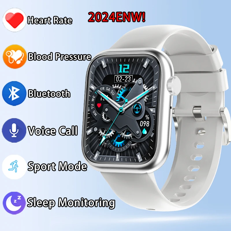 

2024 New Men Smart Watch Bluetooth Call Heart Rate Blood Pressure Sleep Monitoring Men Waterproof Smart Watch 123 Sports Modes