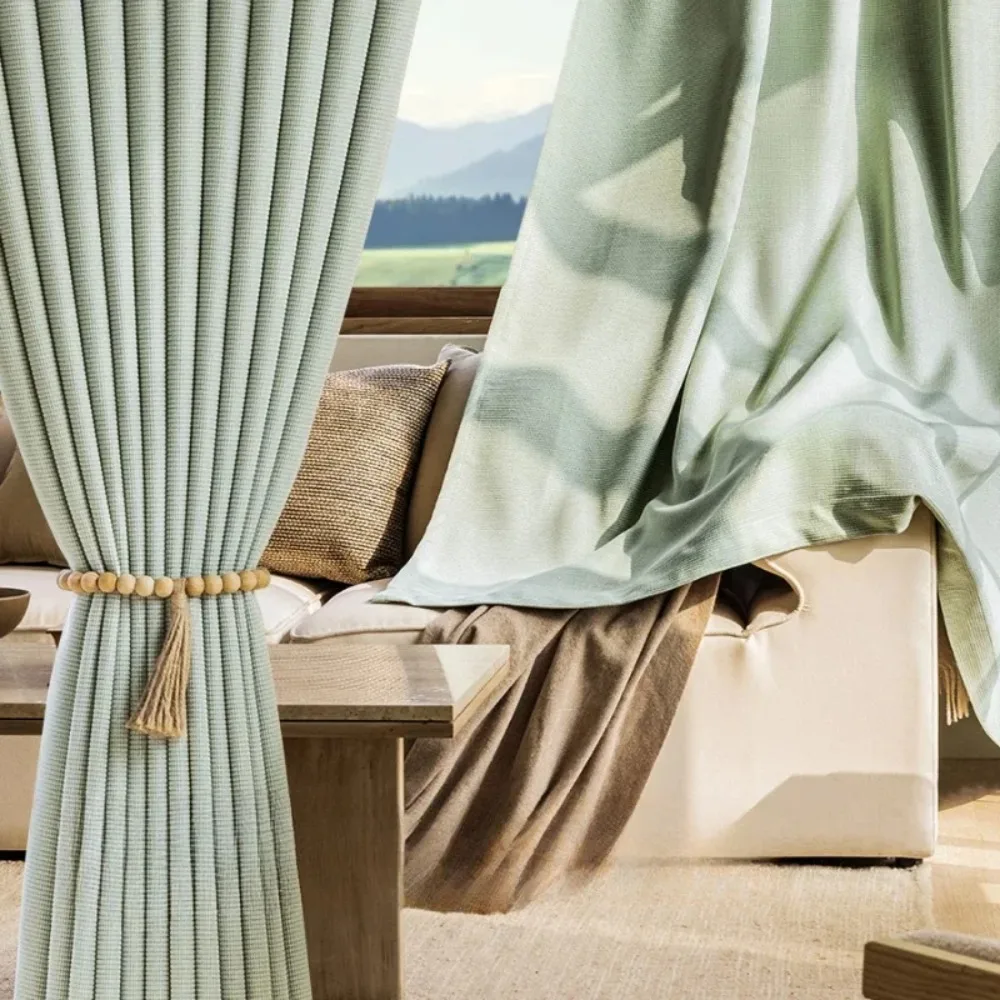 

Light Luxury Crushed Blackout Curtains for Living Room Bedroom Soundproof Drapes Minimalist Design for Large Area and Balcony