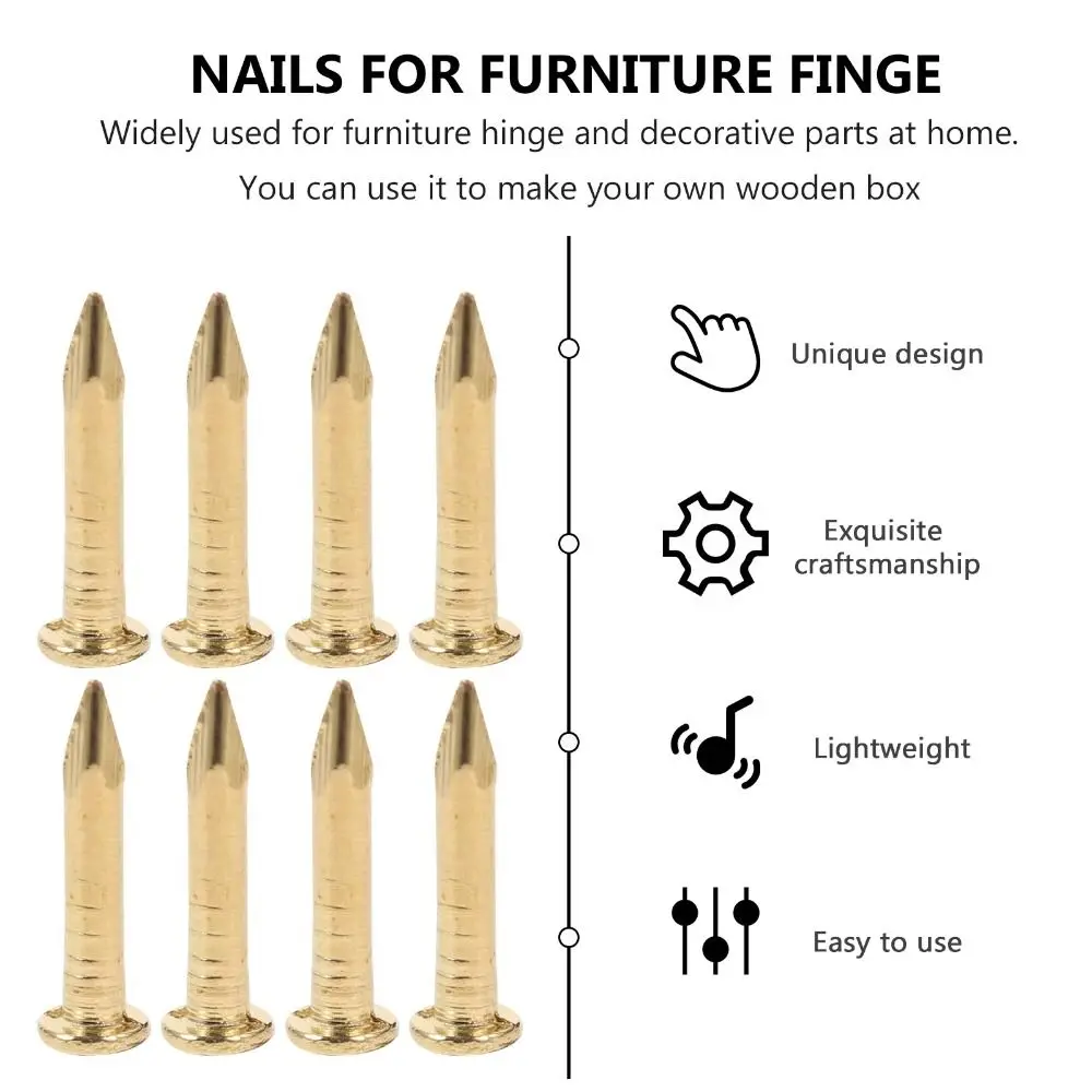 100 pcs Pure Brass Brass Nails Round Head Rust-proof Decorative Pins Water-proof Diameter 1.2 / 1.5 / 2 mm Brass Nail Track