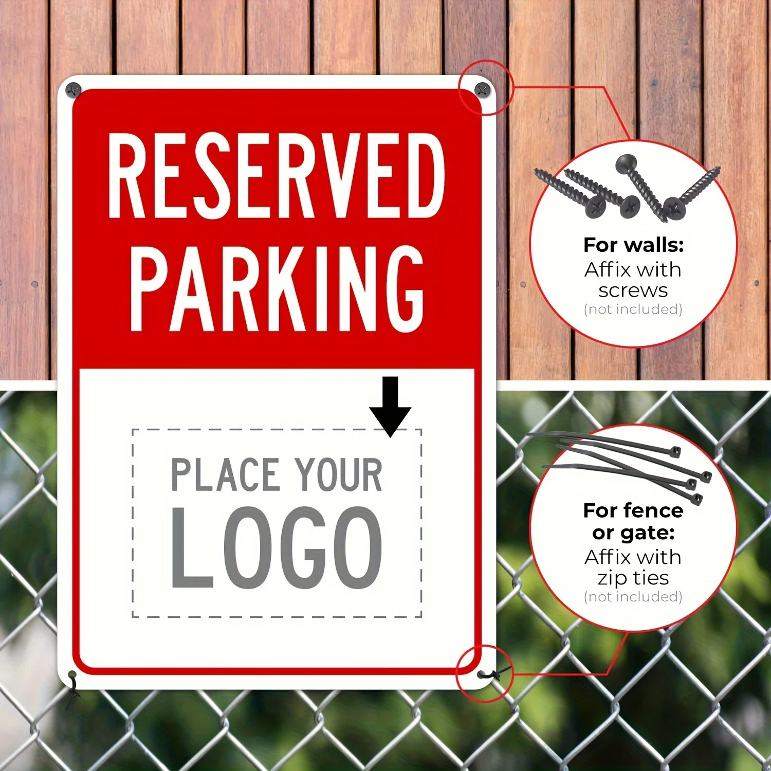 Customizable Reserved Parking Sign - Personalized Metal Decor Sign for Private Parking, Business & School Identification