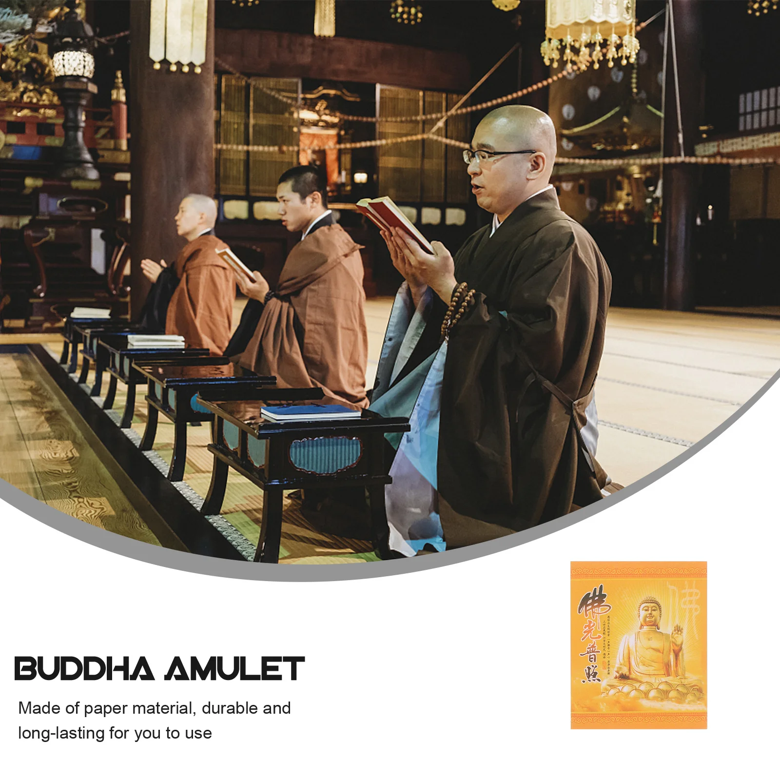 

200Pcs Buddha Opening Light Certificate Chinese Fengshui Amulet Card for Peace Happiness Auspiciousness Protection Portable