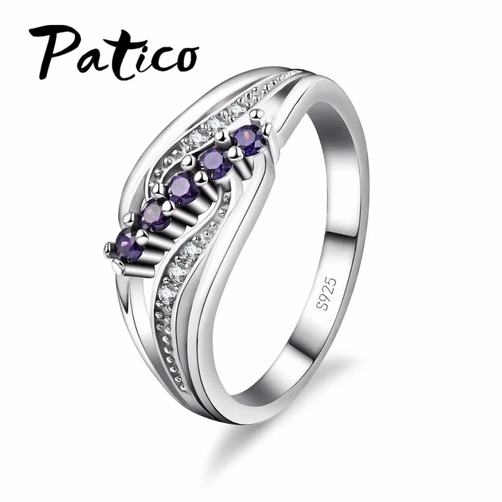 

Luxuriant Bohemia Style Attractive Design Jewelry Purple AAA Crystal Genuine 925 Sterling Silver Ring Wholesale