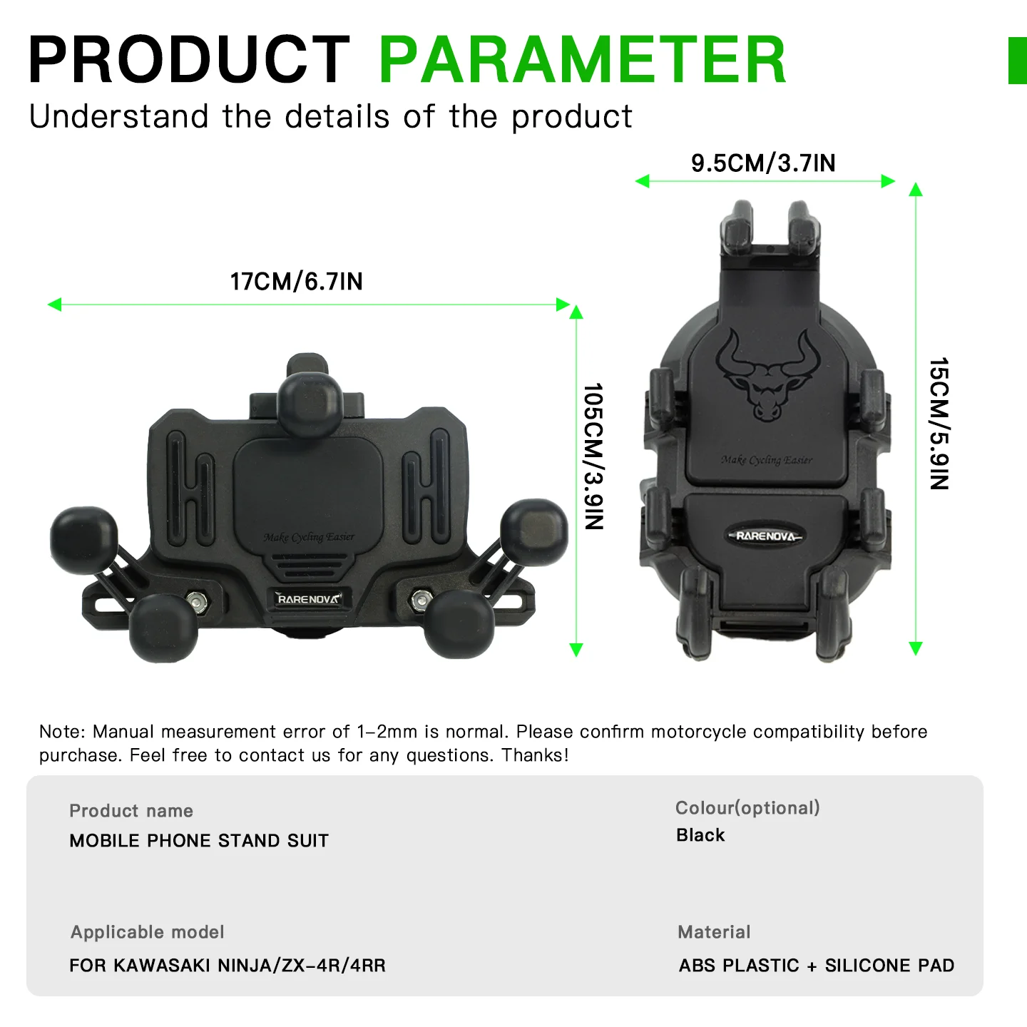 For Kawasaki Ninja ZX-4R ZX4R ZX-4RR ZX4RR Motorcycle Phone Holder GPS 8 Claw CNC Aluminum Mount Shockproof Accessories