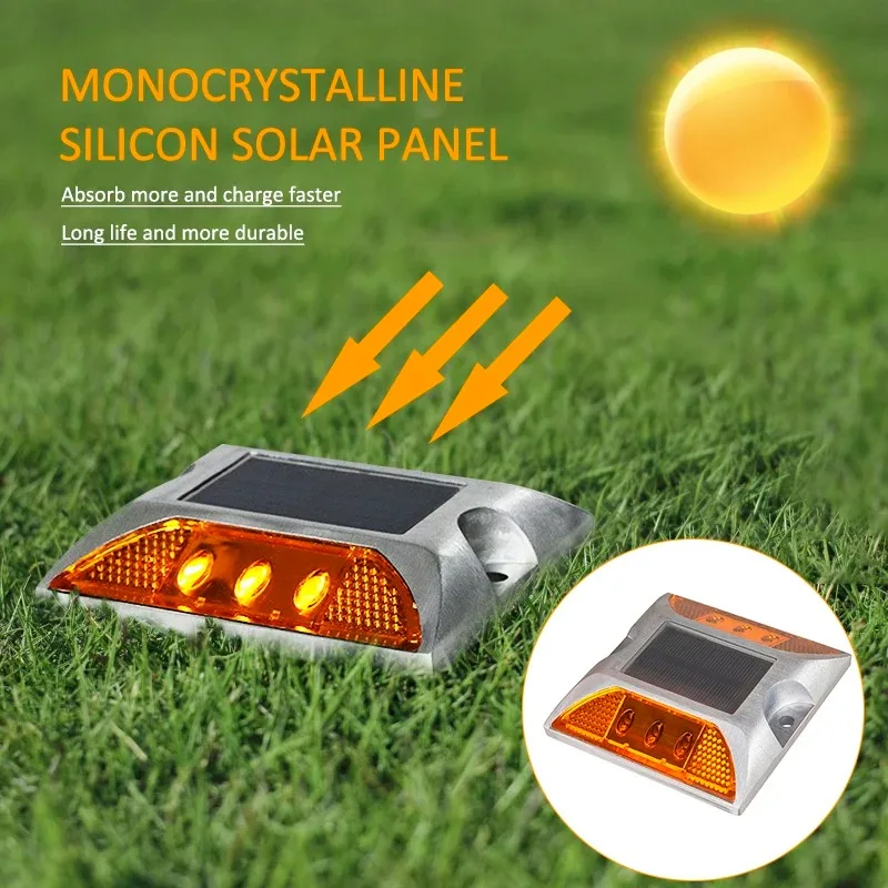 Popular Square High Brightness Ip68 Flashing or Always-on Traffic Marker Light Reflective Aluminum Led Cat Eye Solar Road Stud