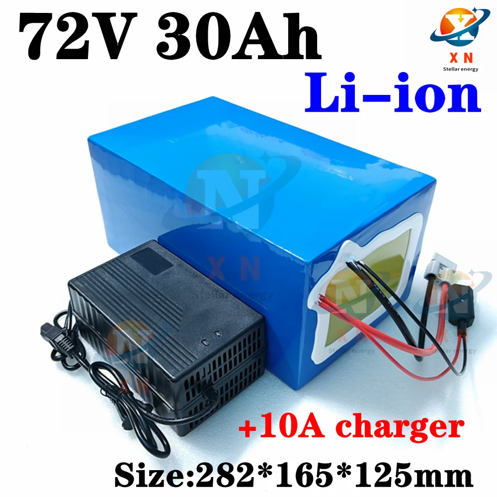 72v 30Ah lithium ion battery li ion BMS for bike 3500w 3500w motor Vehicle tricycle scooters Go Cart skateboad +10A charger