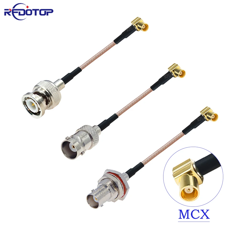 

1Pcs RG-316 BNC Male/Female to MCX Female Right Angle Connector 50 Ohm RG316 RF Coax Cable Extension Cable Coaxial Jumper Cord