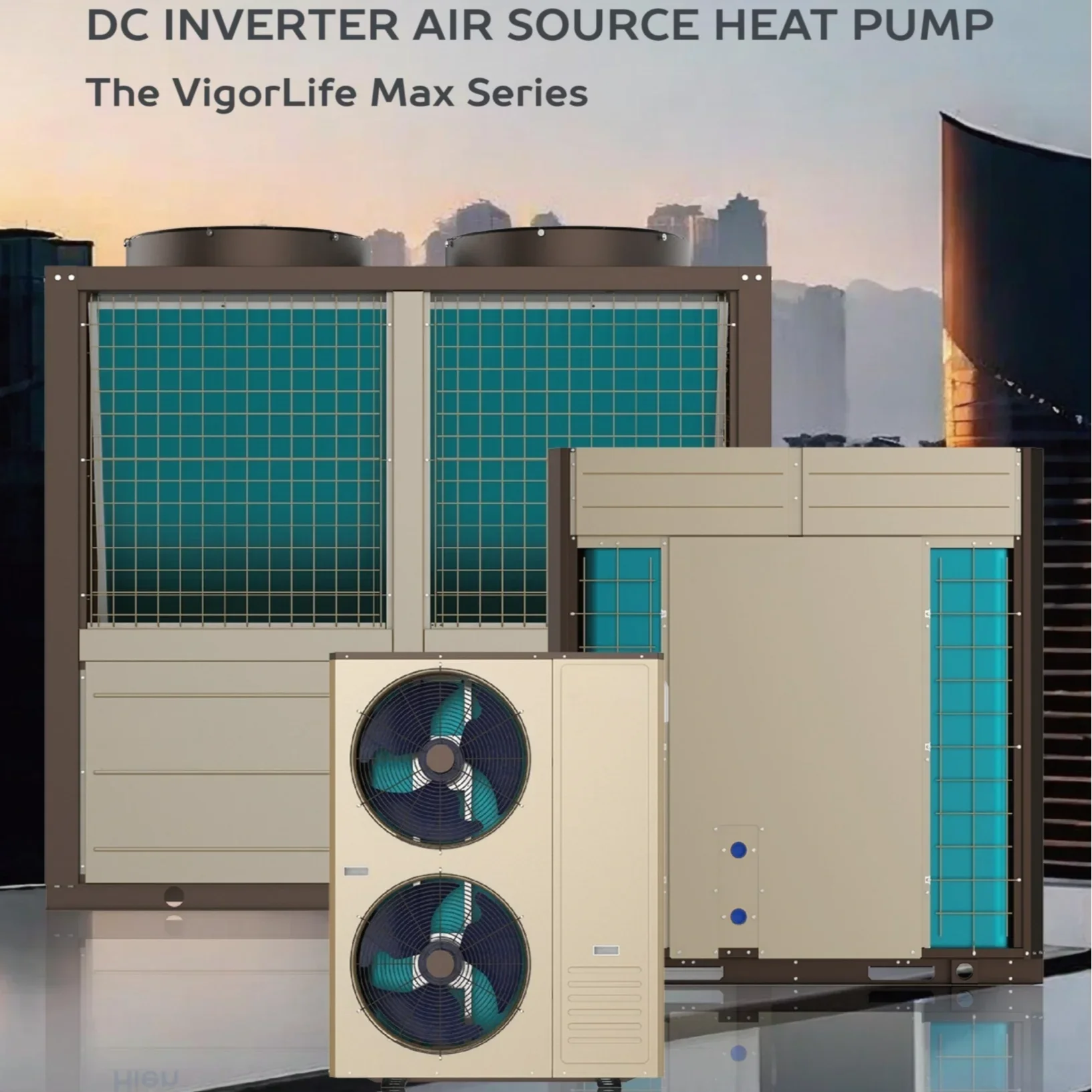 R290 EVI Monoblock Air Source Heat Pump A+++ 6/8/12/18kW WiFi Smart Control Home Heating Unit