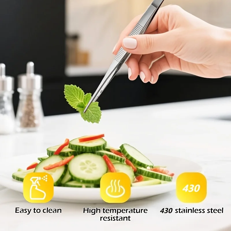 3pcs Seafood Tools Kitchen Tweezers Tongs Multiple Types Professional Chef Plating Stainless Steel Chef Kitchen Tool BBQ Clip