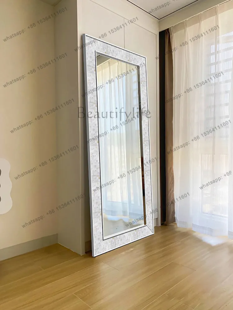 Natural shell full-length mirror modern light luxury enigma mirror advanced sense light luxury customization