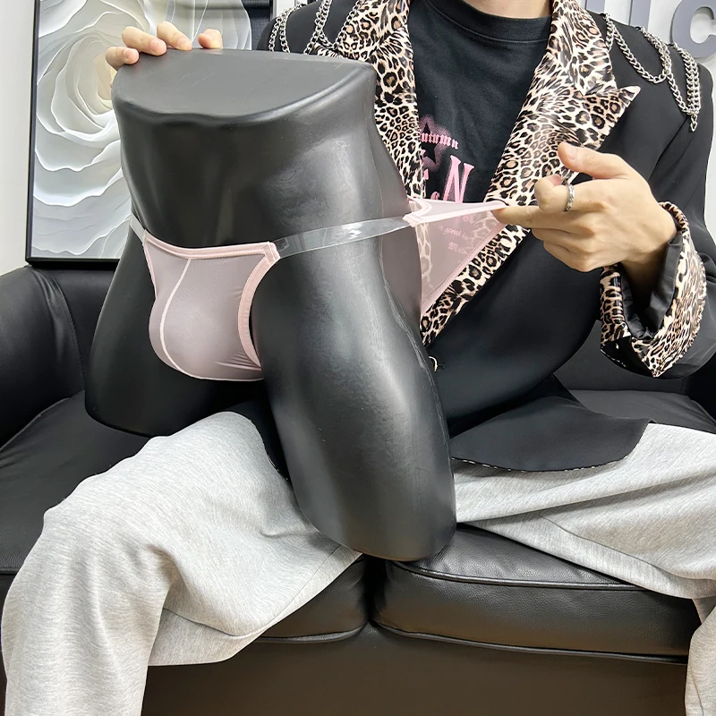 3Pcs Mixed Colors Transparent Man Briefs Bikini Lingerie Sexy Low Waist Mens Soft Underwear Breathable Male Triangle Underpants