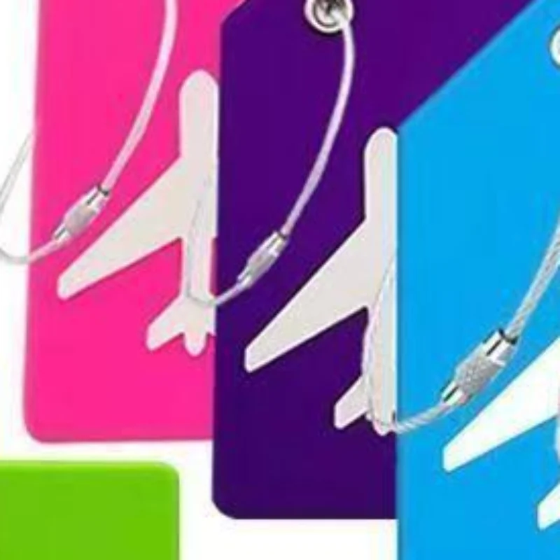 Silicone Luggage Tag Durable Waterproof Name ID Label 7 Optional Colors for Travel Boarding Baggage Identification