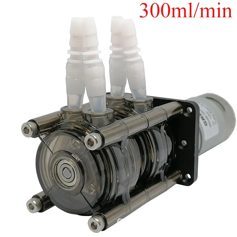 G300D Dual Pump Head Peristaltic Pump 300ml/min 12V 24V DC Lab Liquid Transfer Industrial Filling Metering Pump