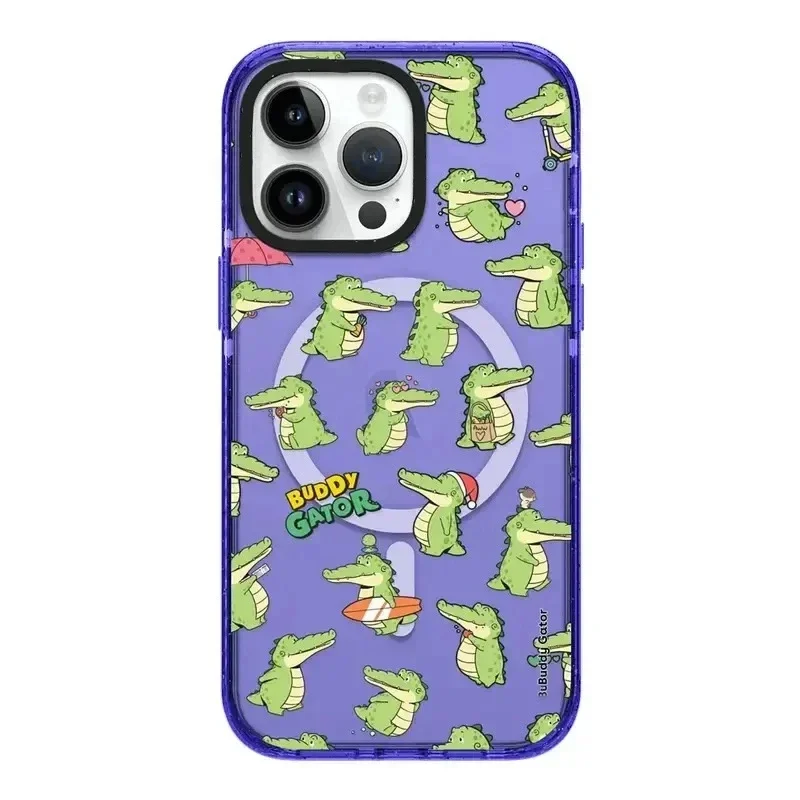 

Cartoon Alligator 2.0 Acrylic MagSafe Phone Case Cover for IPhone 12 13 14 15 Pro Max Case for IPhone 15 Pro Max