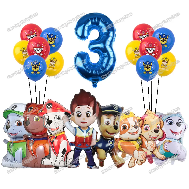 Pfote Patrouille Geburtstags feier Dekoration neue Ballon Set Kinder Event liefert Einweg geschirr Banner Hintergrund Geschenke Uhr