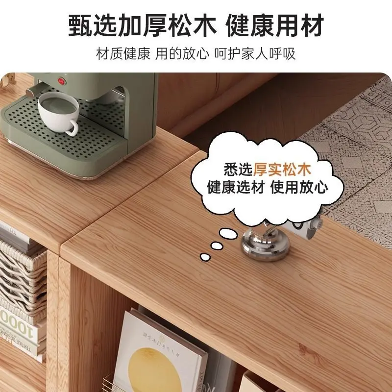 Bedside table Solid wood storage cabinet Locker household bedroom wall combination cabinet Side