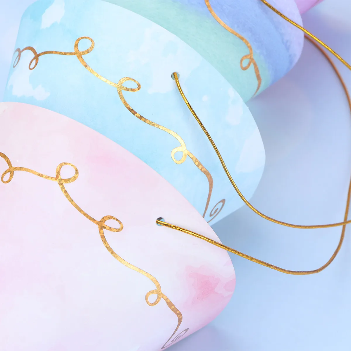 

4Pcs Birthday Party Hats Rainbow Cone Paper Hats Elastic Strap Creative Photo Props Fashion Party Hat Novelty Cap