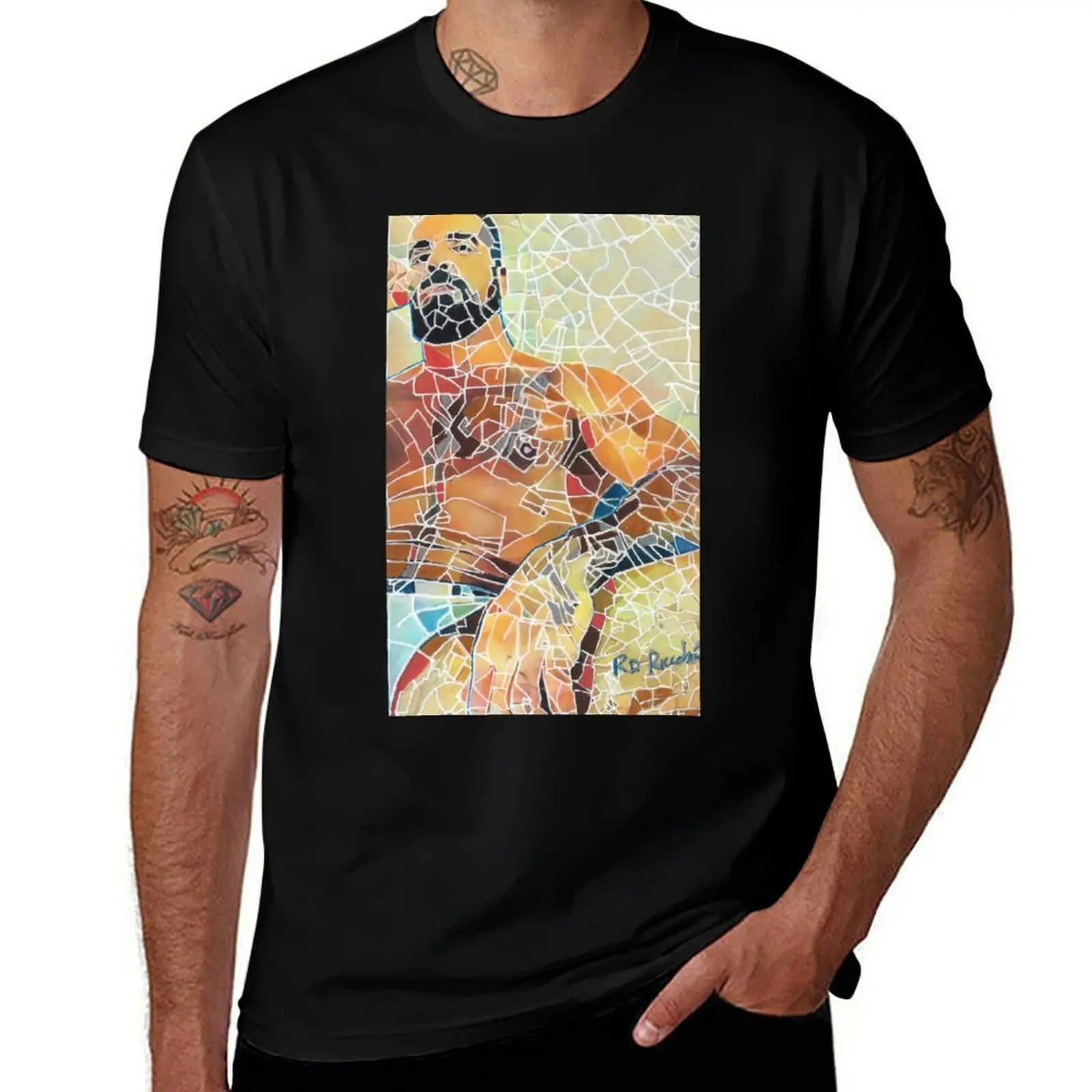 Mosaic Man T-Shirt Plus Size Gym Sports T-Shirt