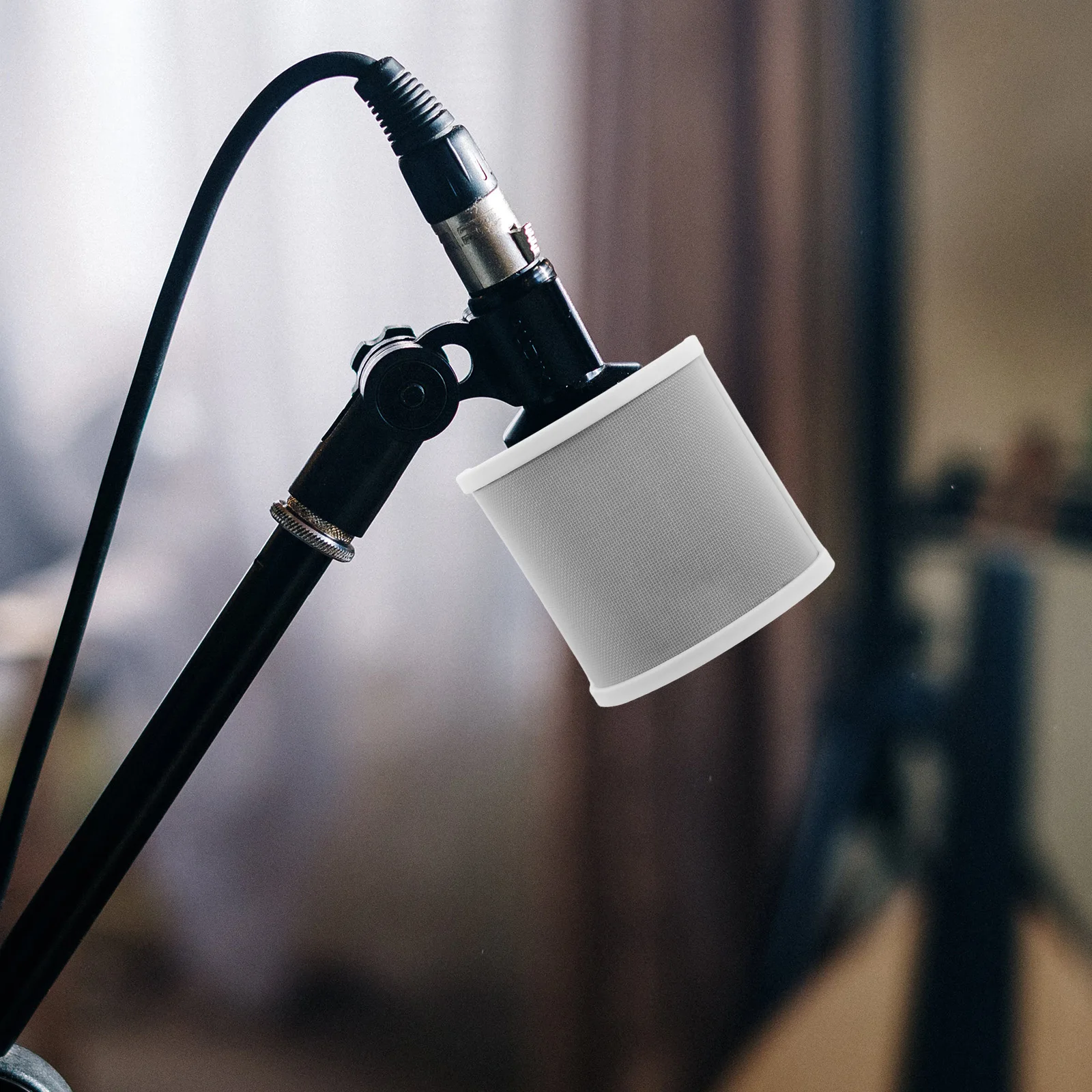 

U-Shaped Microphone Pop Filter Mic Windscreen Shield Metal Mesh Noise Blocking Recording Streaming Podcasting Microphone Filter