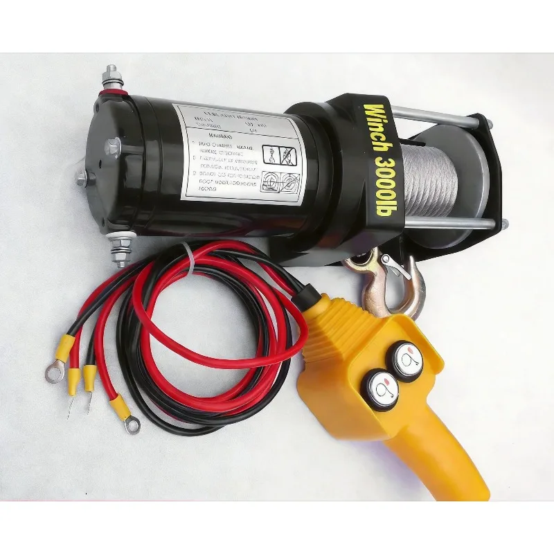 Electric Winch 12V 24V Truck Hoist Portable Durable Efficient Electric Hoist Small Vehicle Cargo Lifting Machine