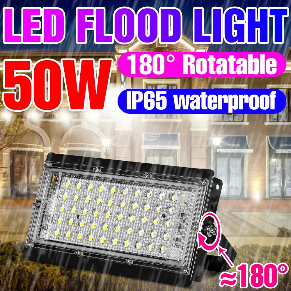 

LED Outdoor Flood Light 50W Bulb Spotlight IP65 Waterproof Wall Lamp Led Street Lights Courtyard Night Lamp High Power Lighting