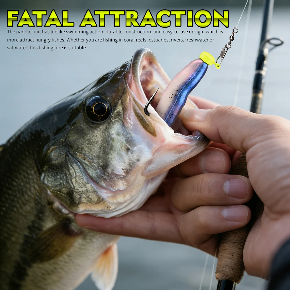 Proberos 4/10 Stück 9/12 cm 4,7/9 g T-Tail Swimbait Silikon-Weichwurmköder Künstlicher Köder Wobbler für Meeres- und Süßwasser-Angelausrüstung – Detail 13