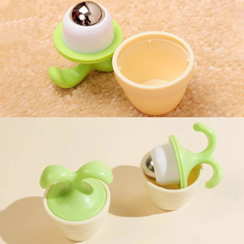 Roller Ball Relaxing Massager Manual Massage Ball In Flower Pot Shape Stress Relief Mini Innovative Manual Roller Massager Tool