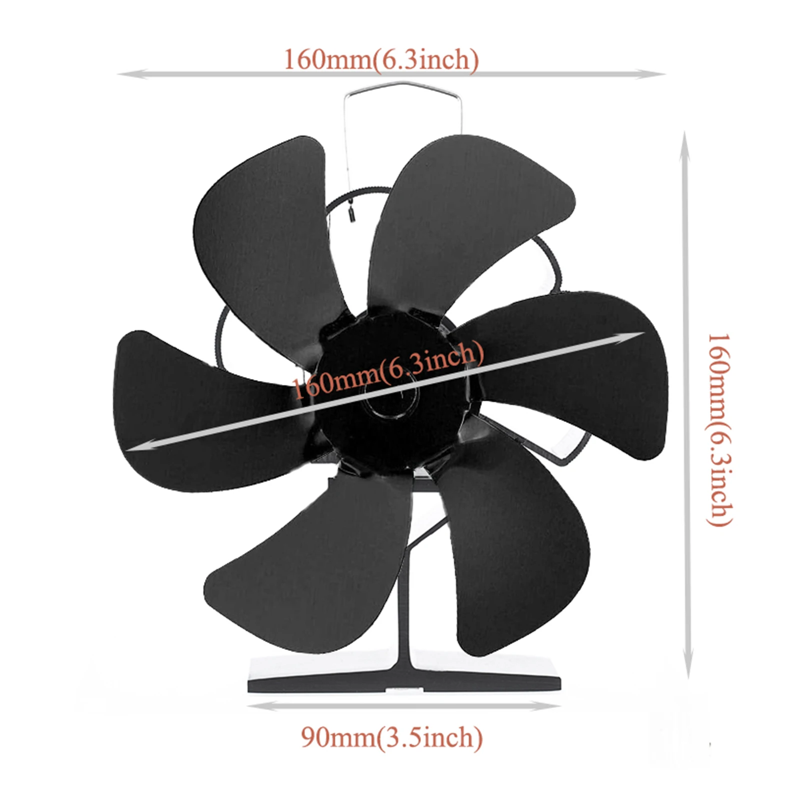 Fireplace Fan 6 Blades Stove Fan With Overheating Protection Fireplaces Tool Parts Replacement Powerless Quiet Operation