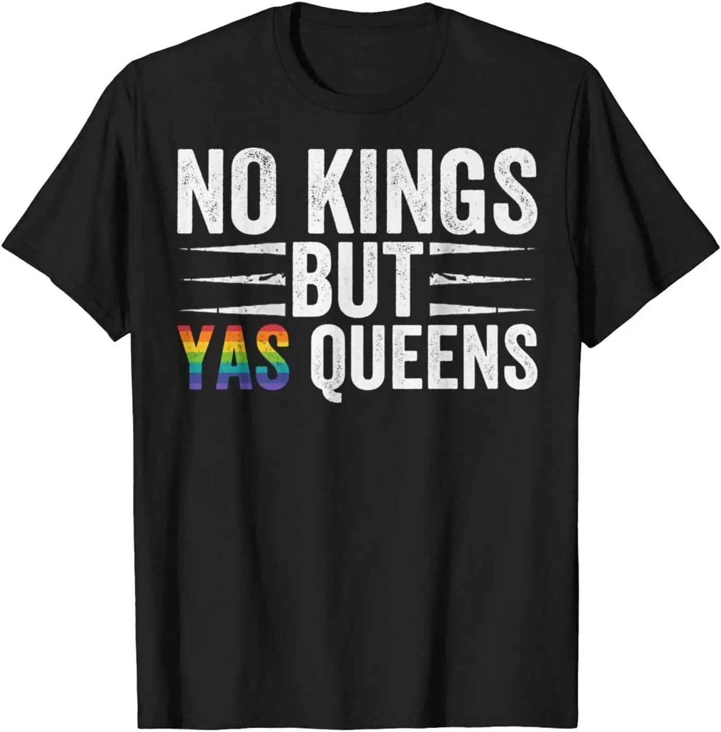 No Kings But Yas Queens Rainbow LGBTQ Ally Pride Shirt For Men Women 100% Cotton Trendy Y2K Short-Sleeve Tee – Soft,