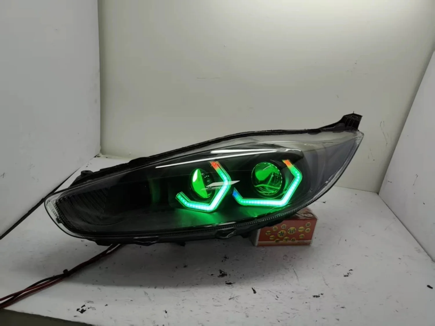 Car Front Headlight for Ford Fiesta 13-16 LED dual lens Daytime Running Light DRL Head lamp Low High Beam Turn signal