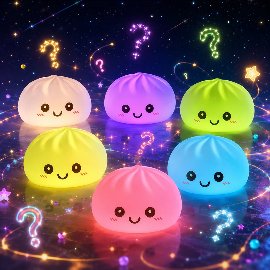 Novas Luzes Noturnas de Dumpling 2027, Ornamento de Mesa de Dumplings Luminosos, Caixa de Vapor de Dumpling Luminosa Fofa, Luzes de Dumpling Kawaii, Presentes