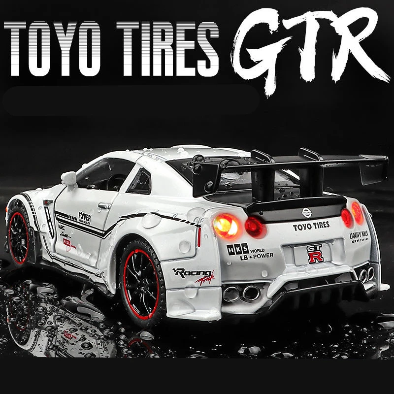 1:32 Nissan Skyline Ares GTR R34 R35 Alloy Sports Car Model Diecasts Metal Racing Car Model Simulation Collection Kids Toy Gifts