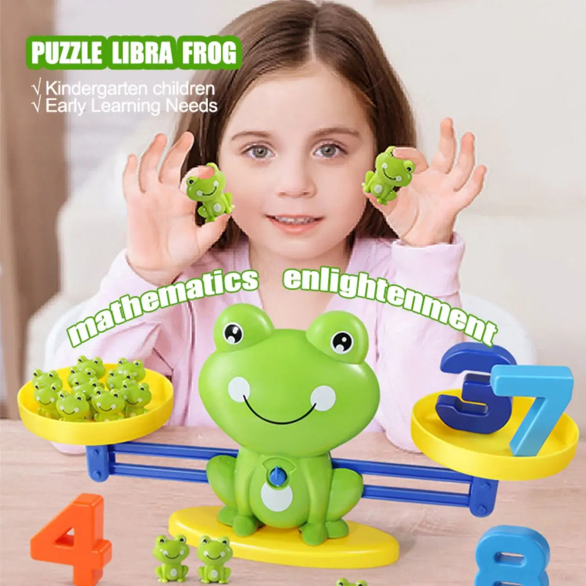 Frog Balance Math Game, Counting Toys for Boys & GirlsEducational Number Toy Fun ，Children's Gift， STEM Learning ，Age 3+