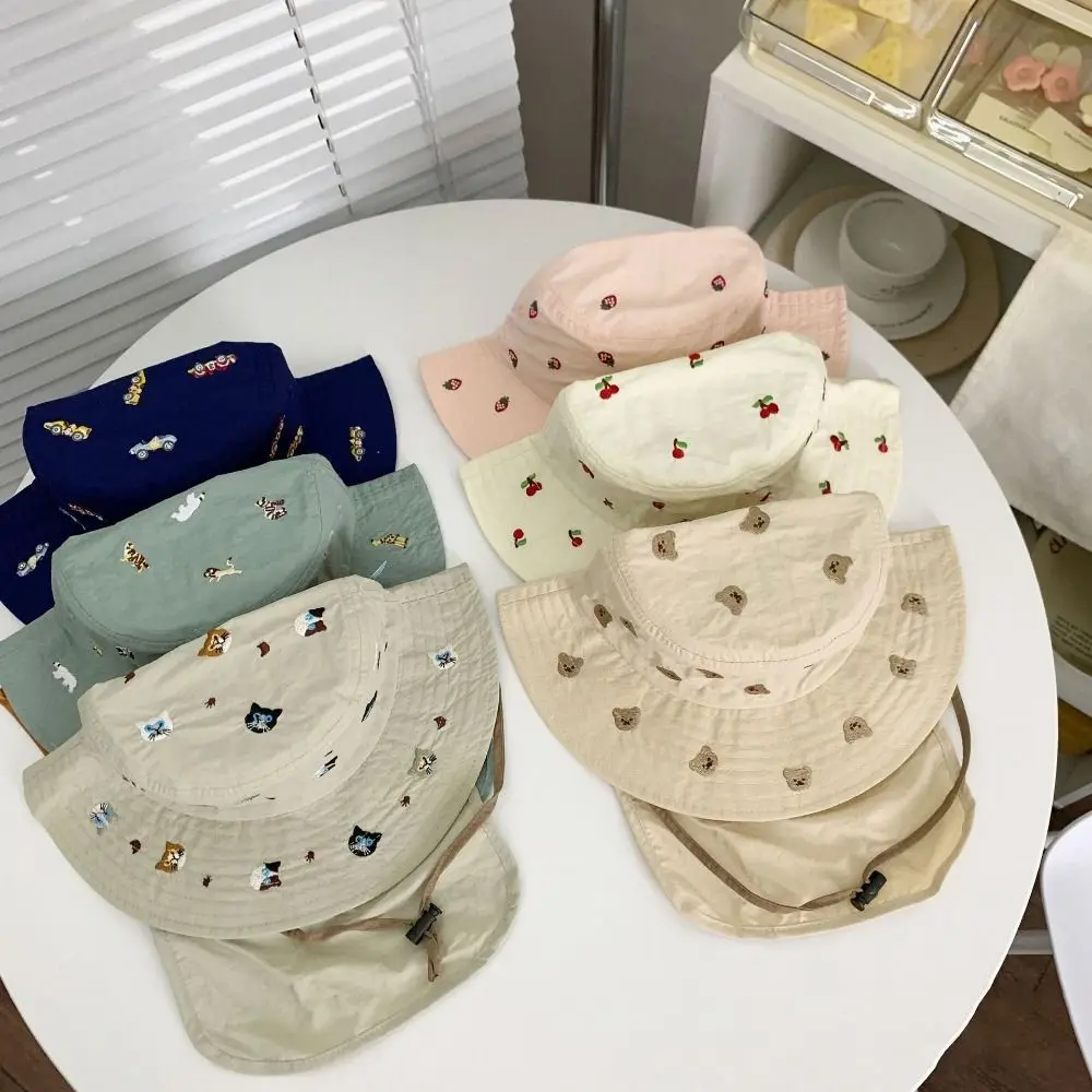 

New Neck Ear Cover Sun Hat Anti UV Protection Large Corned Shawl Fisherman Hat Breathable Beach Cap Boy Girl