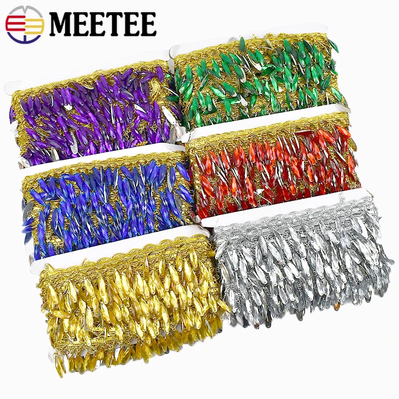 

10Yards Meetee 4cm Rhinestone Tassel Fringe Ethic Lace Trim Stage Garment Curtain Tassels Dress Headwear Band Sewing Accessories