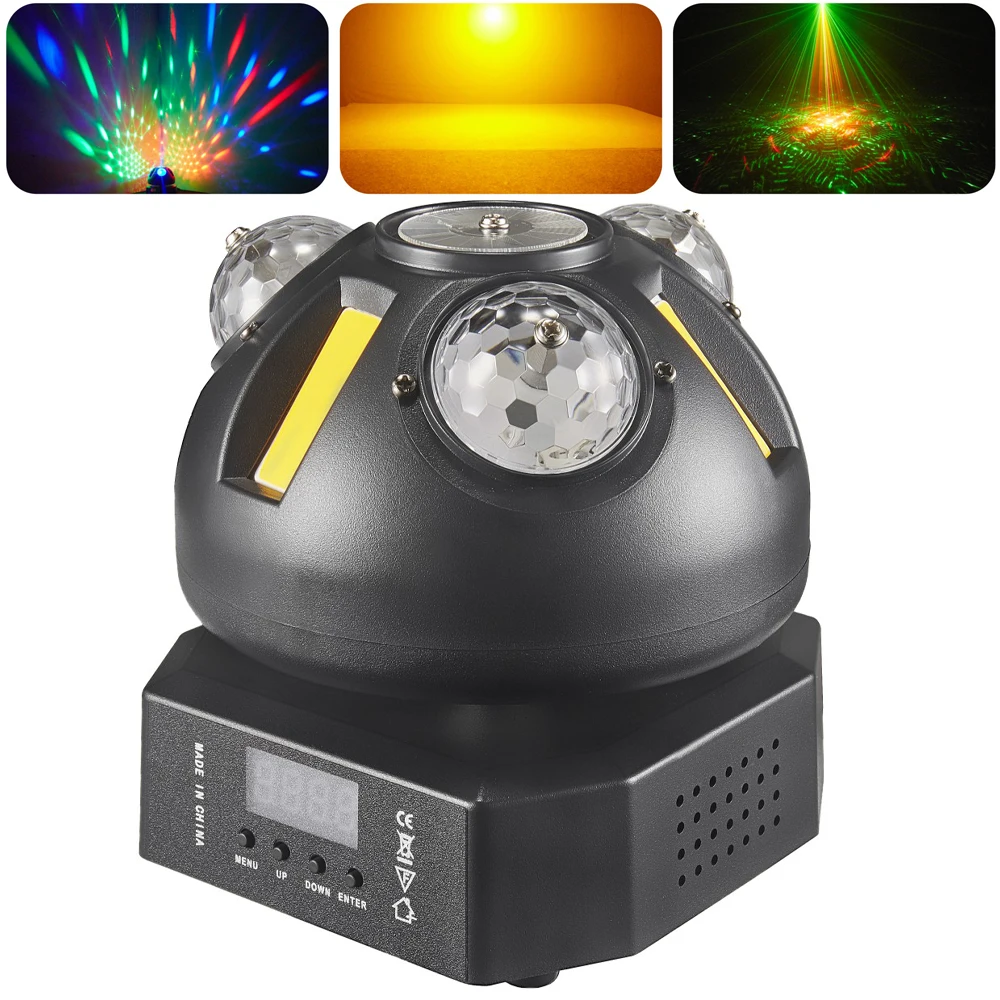 3IN1 Effect Magic Ball Moving Head Light DMX Dj Lazer Strobe Lighting 60W LED Moving Head Light With Remote for Party Christmas