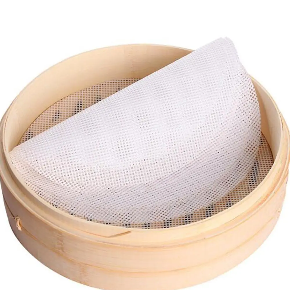 Round Hot Non-Stick Pad Silicone Steamed Mat Household Eco-friendly Steamed Mat Cooking Tools Silicone Mat for Bun Bread
