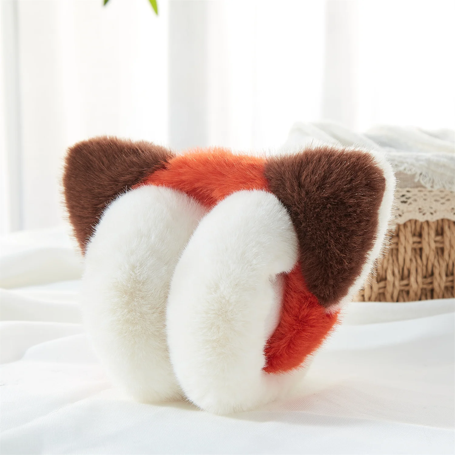 Fox Shape Earmuffs น่ารักสวนสัตว์การ์ตูน topia สัตว์เดียวกันนวัตกรรมสองด้านสีแดงและสีขาวหูผู้หญิง Earmuffs คอสเพลย์ปาร์ตี้