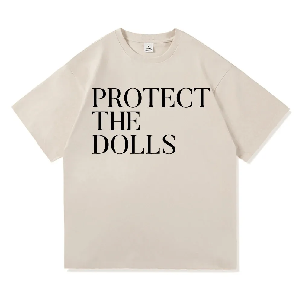 Protect The Dolls Same Style Graphic Print T-Shirt Men Women Harajuku Casual Homewear Cotton Summer New Tee Tops