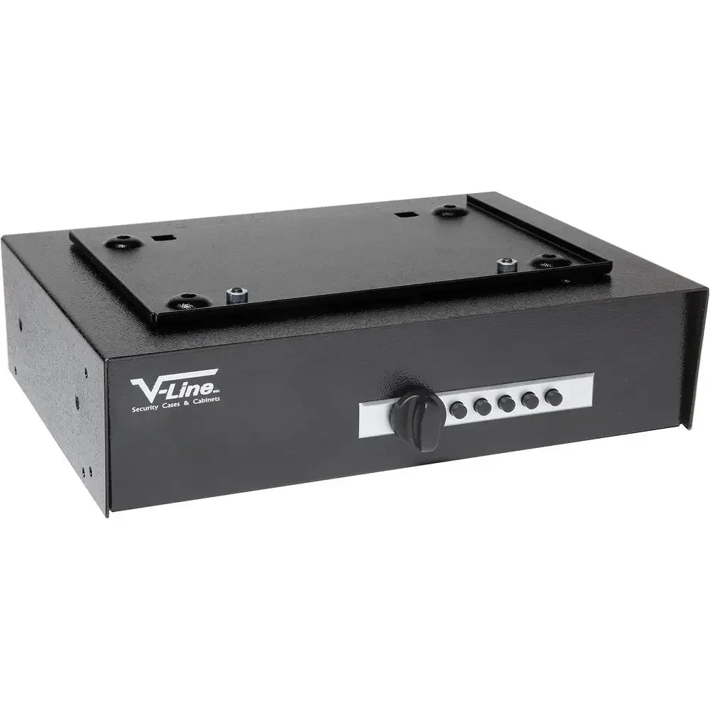 Secure Storage Cabinet for Valuables and Firearms, Black, 4.75 H x 12.75 W x 11.75 L