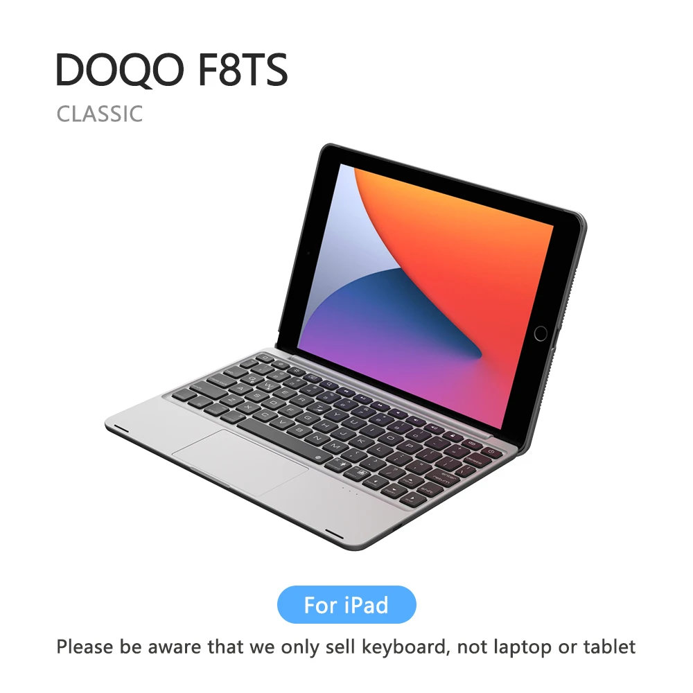 DOQO F8TS 키보드 케이스, 다기능 터치 패드 및 백라이트 포함, iPad air2, iPad 5th, iPad 6th, iPad Pro9.7 인치