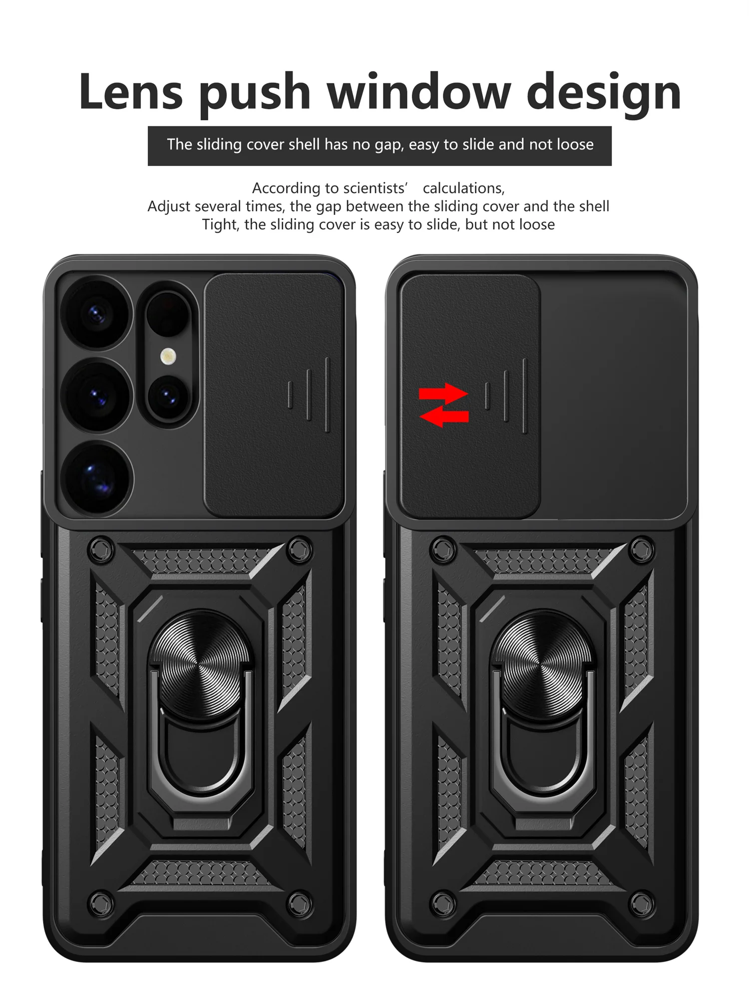 Samsung Galaxy S25 UItra Cover Slide Obiettivo della fotocamera Protezione Armatura Custodia per Galaxy Samsung S25 Anello paraurti di grado ultra militare